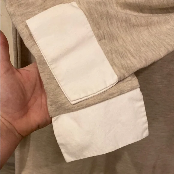 Chic Beige Sweater Dress with White Collar - Picture 5 of 10